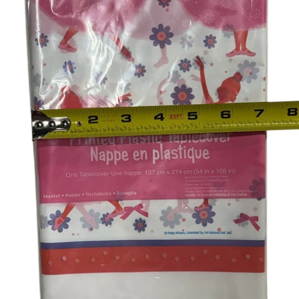 Creative Converting ballet / ballerina themed plastic table cover new in package